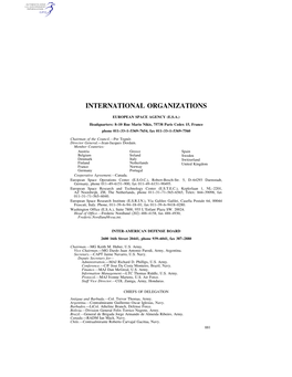 International Organizations