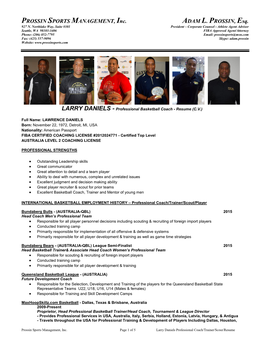 Larry Daniels Resume