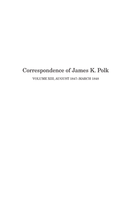 Correspondence of James K. Polk