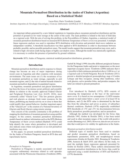 Mountain Permafrost Distribution in the Andes of Chubut (Argentina) Based on a Statistical Model