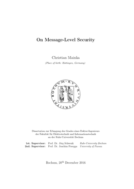 On Message-Level Security