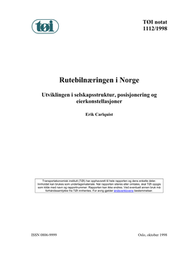 Rutebilnæringen I Norge