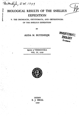 Biological Results of the Snellius Expedition V