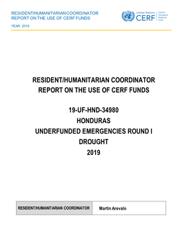 Resident/Humanitarian Coordinator Report on the Use of Cerf Funds