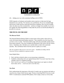 NPR Pitch Guidelines