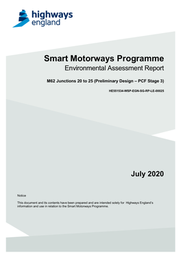 Smart Motorways Programme Environmental Assessment Report