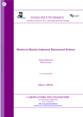 Election by Majority Judgement: Experimental Evidence