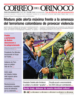 Maduro Pide Alerta Máxima Frente a La Amenaza Del Terrorismo