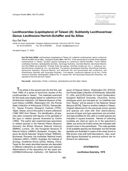 Genus Lecithocera Herrich-Schдffer and Its Allies