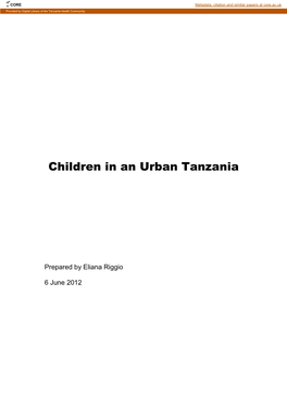 Children in an Urban Tanzania