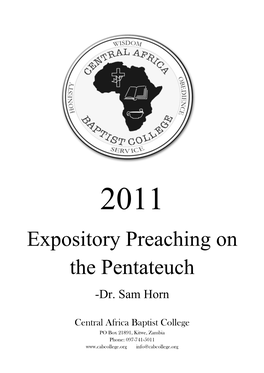 Expository Preaching on the Pentateuch -Dr