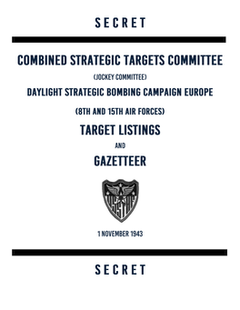 Target for Today Gazetteer - Missing Tables These Three Tables Were Inadvertently Left out of the Printed Version