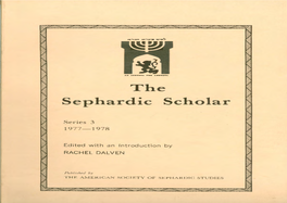 The Sephardic Scholar