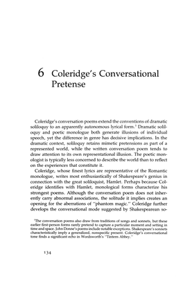 6 Coleridge's Conversational Pretense