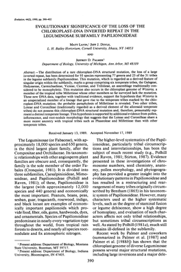 Dna Inverted Repeat in the Leguminosae Subfamily Papilionoideae