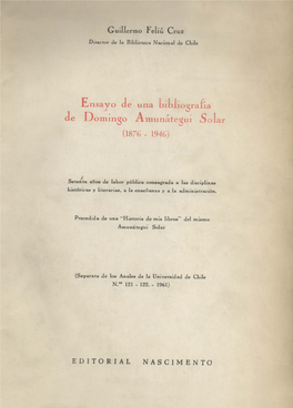 Ensayo Tle Una Bibliografía Domingo Amunátegui 5 O Lar