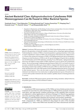 Ancient Bacterial Class Alphaproteobacteria Cytochrome P450 Monooxygenases Can Be Found in Other Bacterial Species