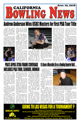 Andrew Anderson Wins USBC Masters for First PBA Tour Title