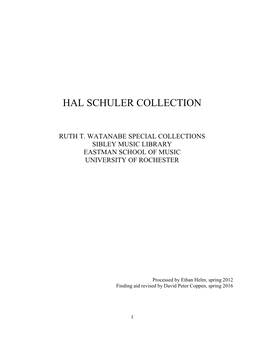 Hal Schuler Collection