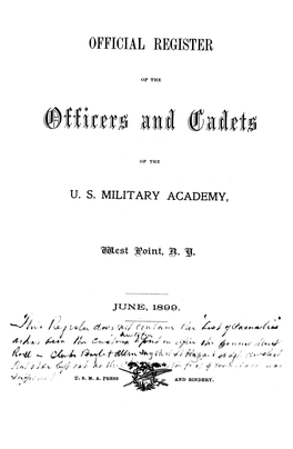 Official Register of the Officers and Cadets of the U.S. Military Academy