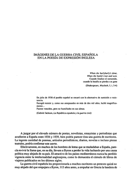 Imágenes De La Guerra Civil Española En La Poesía De Expresión 1Nglesa