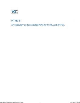 HTML 5 a Vocabulary and Associated Apis for HTML and XHTML