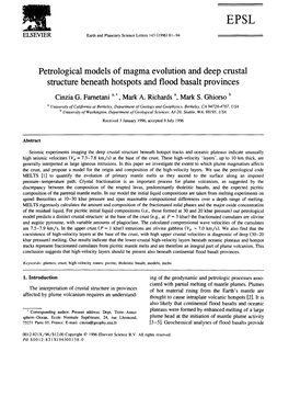 Petrological Models of Magma Evolution and Deep Crustal Structure Beneath Hotspots and Flood Basalt Provinces