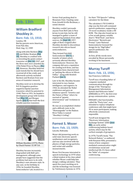 Feb. 13Th the Calculator’S TSI S14001A Noted Chemist