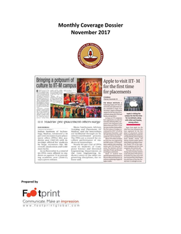 Monthly Coverage Dossier November 2017