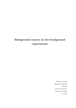 Background Sources in Low-Background Experiments