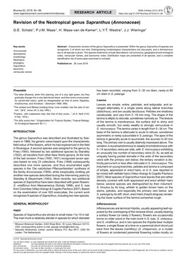 Revision of the Neotropical Genus Sapranthus (Annonaceae)