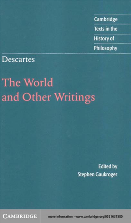 DESCARTES the World CAMBRIDGE TEXTS in the HISTORY of PHILOSOPHY