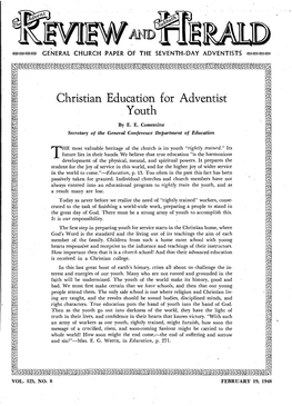 Christian Education for Adventist Youth
