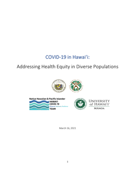 COVID-19 in Hawaiʻi: Addressing Health Equity in Diverse Populations