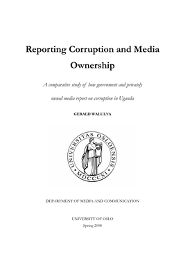 Reporting Corruption and Media Ownership