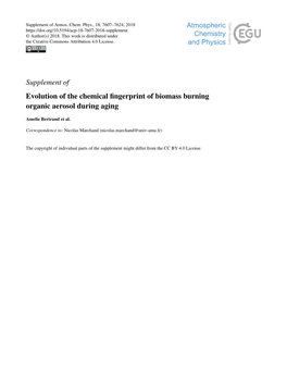 Supplement of Evolution of the Chemical Fingerprint of Biomass