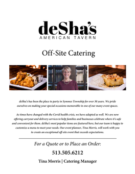 Download Off-Site Catering Menu