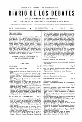 Diario De Los Debates De La Camara De Senadores Del Congreso De Los Estados Unidos Mexicanos