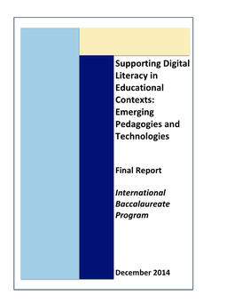 Supporting Digital Literacy in Educational Contexts: Emerging Pedagogies and Technologies