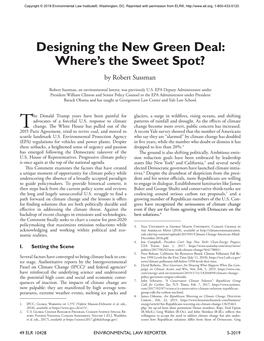 Designing the New Green Deal: Where's the Sweet Spot?