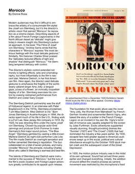 Film Essay for “Morocco”