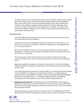 Current and Future Market Conditions Q1 2018