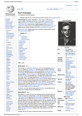 Kurt Vonnegut - Wikipedia, the Free Encyclopedia 4/1/2014