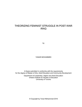 Theorizing Feminist Struggle in Post-War Iraq