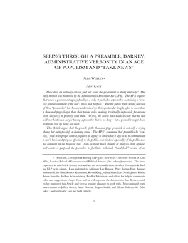 Seeing Through a Preamble, Darkly: Administrative Verbosity in an Age of Populism and “Fake News”