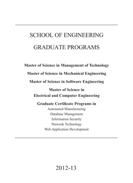 School of Engineering Graduate Programs