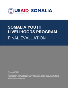 Somalia Youth Livelihoods Program Final Evaluation