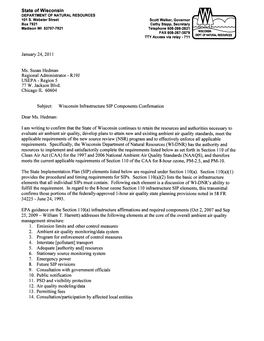 Wisconsin Infrastructure SIP Components Confirmation