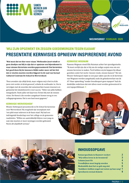 Presentatie Kernvisies Opnieuw Inspirerende Avond