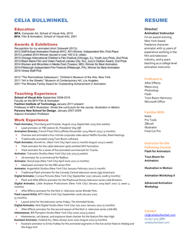 Celia Bullwinkel Resume